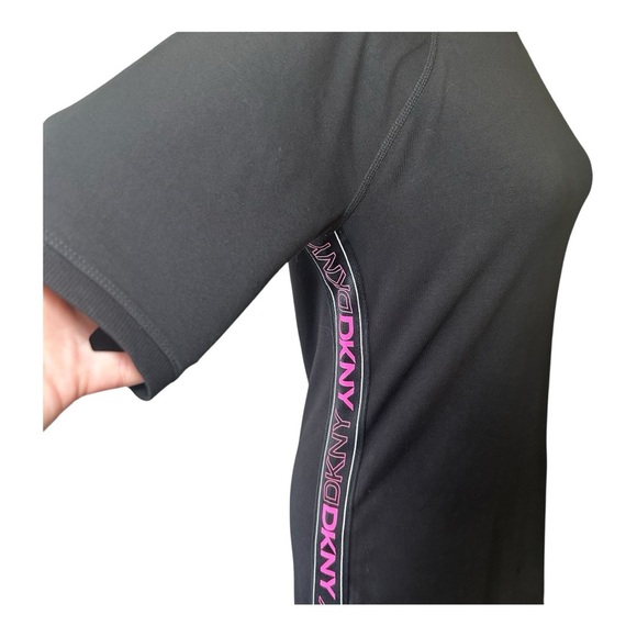 DKNY Women’s Sport Bodycon Black Dress with Pink Lettering, Excellent Con. - Picture 6 of 8